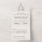 Elegant modern bruiloft Silhouette Collectie All In One Uitnodiging (Binnen)