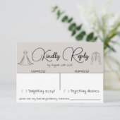 Elegant modern bruiloft Silhouette Collectie RSVP Kaartje (Staand voorkant)