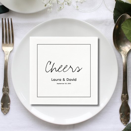 Elegant Modern Bruiloft Toast Script Minimalistisc Servet