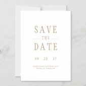 Elegant Modern Bruiloft Wit Save The Date Magnetische Uitnodiging (Voorkant)