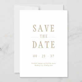 Elegant Modern Bruiloft Wit Save The Date Magnetische Uitnodiging