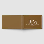 Elegant modern bruin monogram botanisch accent gastenboek (Volledig)