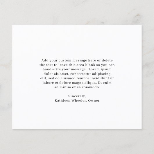 Elegant Modern Budget Business Dank u kaart (Achterkant)