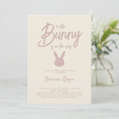 Elegant Modern Bunny Baby Meisje Douche Kaart (Staand voorkant)