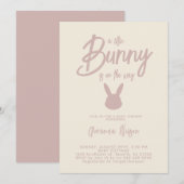 Elegant Modern Bunny Baby Meisje Douche Kaart (Voorkant / Achterkant)