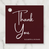 Elegant & Modern Burgundy Wedding Bedankjes Labels (Voorkant)