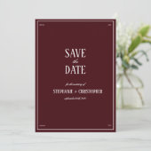 Elegant Modern Burgundy Wedding Kaart (Staand voorkant)
