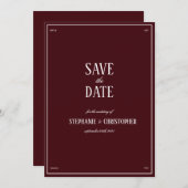 Elegant Modern Burgundy Wedding Kaart (Voorkant / Achterkant)