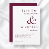 Elegant Modern Burgundy Wedding Kaart