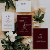 Elegant Modern Burgundy Wedding Respond Informatiekaartje