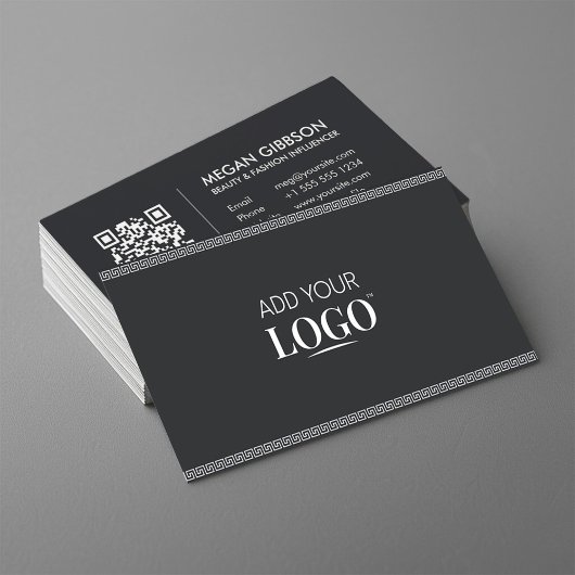 Elegant Modern Business Logo QR Code Grieks Meande Visitekaartje