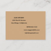 Elegant Modern Caffe Latte en Turquoise Visitekaartje (Achterkant)