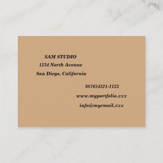 Elegant Modern Caffe Latte en Turquoise Visitekaartje (Achterkant)