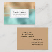 Elegant Modern Caffe Latte en Turquoise Visitekaartje (Voorkant / Achterkant)