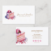 Elegant Modern Cake Designer Visitekaartje (Voorkant / Achterkant)