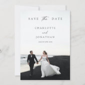 Elegant Modern Calligrafie 2 Foto's Wedding Save The Date (Voorkant)