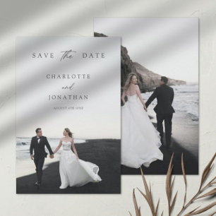 Elegant Modern Calligrafie 2 Foto's Wedding Save The Date