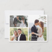 elegant modern calligrafie bruiloft foto collage bedankkaart (Voorkant)