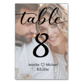 elegant modern calligrafie bruiloft gevlekte foto  kaart (Achterkant)