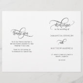 Elegant, Modern Calligrafie Folded Wedding Program (Voorkant)