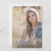 Elegant Modern Calligrafie Foto Afstuderen Kaart (Voorkant)