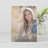 Elegant Modern Calligrafie Foto Afstuderen Kaart (Staand voorkant)