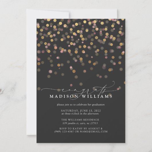 Elegant Modern Calligrafie Foto Afstuderen Kaart (Achterkant)