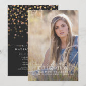 Elegant Modern Calligrafie Foto Afstuderen Kaart (Voorkant / Achterkant)