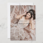 Elegant Modern Calligrafie Foto Quinceanera Kaart (Achterkant)