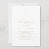 Elegant Modern Calligrafie Gold Baptisme Invitatio Kaart (Voorkant)