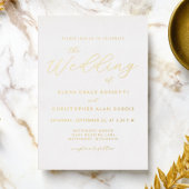 Elegant Modern Calligrafie Gold White Folie Uitnodiging