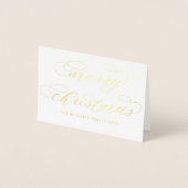 Elegant Modern Calligrafie Kerst Folie Kaarten (Voorkant)