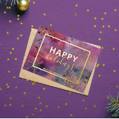 Elegant Modern Calligrafie Script Prettig Kerstfee Folie Feestdagenkaart