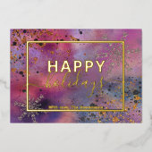 Elegant Modern Calligrafie Script Prettig Kerstfee Folie Feestdagenkaart (Voorkant)