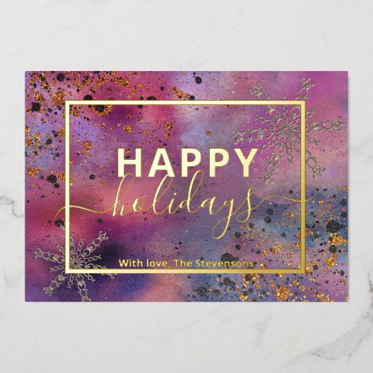 Elegant Modern Calligrafie Script Prettig Kerstfee Folie Feestdagenkaart (Voorkant)