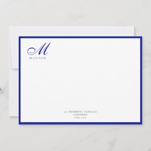 Elegant modern Calligrafiescript Admiral Notitiekaartje (Voorkant)