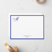 Elegant modern Calligrafiescript Admiral Notitiekaartje (Voorkant / Achterkant in situ)