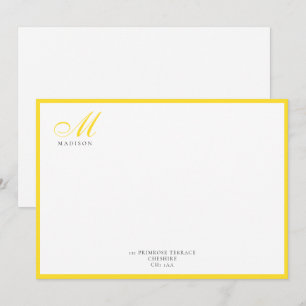 Elegant modern Calligrafiescript anananappel Geel Notitiekaartje