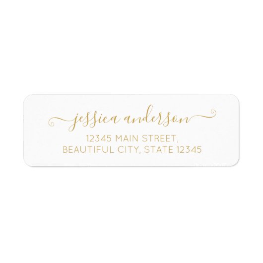 Elegant modern Calligrafiescript - Klassiek Gold Etiket (Voorkant)