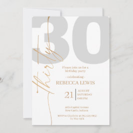 Elegant Modern Calligraphy 30 Adult Birthday Kaart