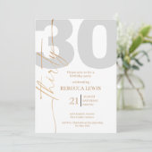 Elegant Modern Calligraphy 30 Adult Birthday Kaart (Staand voorkant)