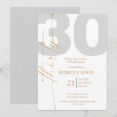 Elegant Modern Calligraphy 30 Adult Birthday Kaart (Voorkant / Achterkant)