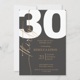 Elegant Modern Calligraphy 30 Adult Birthday Kaart