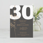 Elegant Modern Calligraphy 30 Adult Birthday Kaart (Staand voorkant)