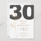 Elegant Modern Calligraphy 30 Adult Birthday Kaart (Voorkant)