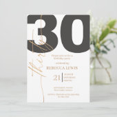 Elegant Modern Calligraphy 30 Adult Birthday Kaart (Staand voorkant)