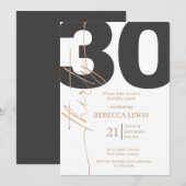 Elegant Modern Calligraphy 30 Adult Birthday Kaart (Voorkant / Achterkant)