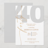 Elegant Modern Calligraphy 40th Adult Birthday Kaart (Voorkant / Achterkant)