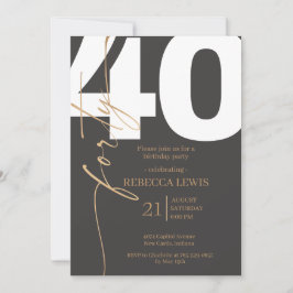 Elegant Modern Calligraphy 40th Adult Birthday Kaart