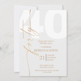 Elegant Modern Calligraphy 40th Adult Birthday Kaart